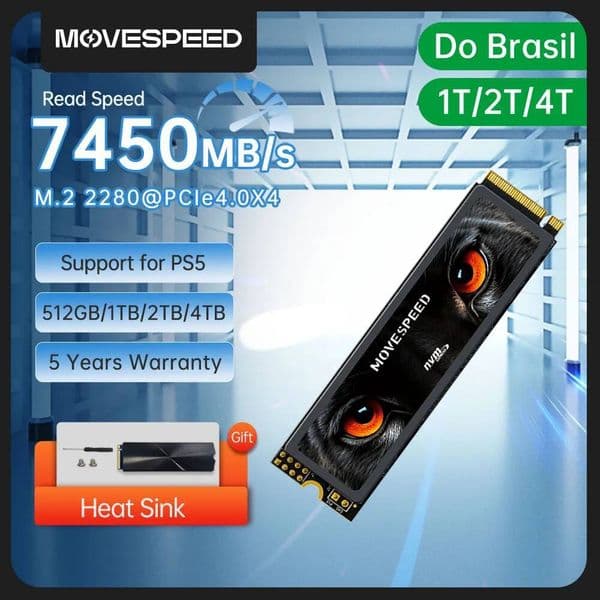 MOVESPEED 7450MB/s SSD NVMe M2 2280 4TB 2TB 1TB Internal Solid State Hard Disk M2 PCIe 40x4 2280 SSD Drive for PS5 Laptop PC