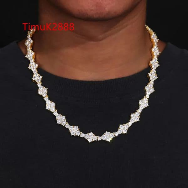 New Arrival 925 Sterling Silver Moissanite Diamond Necklaces VVS D Color Pass Test Mens Hip Hop Jewelry Tennis Chain Necklace