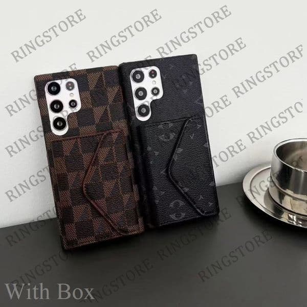 Beautiful Samsung Phone Case Luxury LU Leather High Quality Card Wallet Purse S23 S22 S21 S20 S24 S25 S26 S27 S28 S29 Ultra Plus Cases with Box Packing Man Woman DCS 416