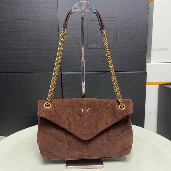 Shoulder Bags designer bag suede leather Puffer Quilted Bag Single shoulder chain bag Soft cloud bag Classic letter armpit bag Autumn and Winter Retro purse
