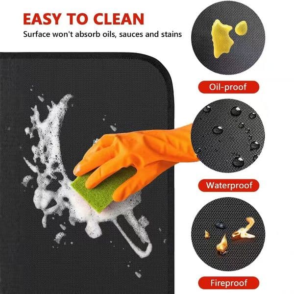 27*54cm 3 pieces 1 set of PTFE silicone 5-hole gas stove cushion split triple gas stove protective cover cleaning pad