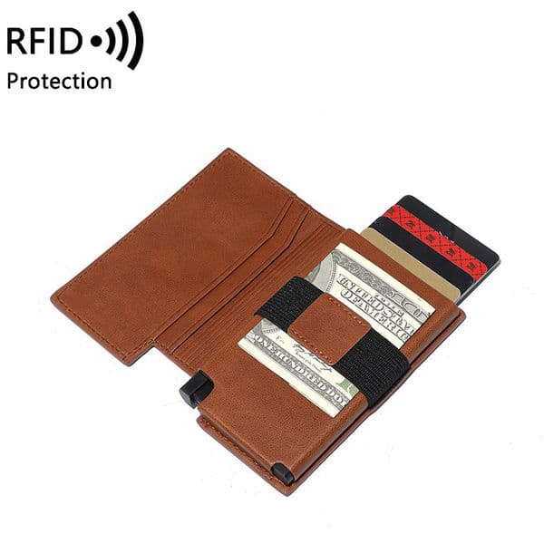 New hot selling fashion designer bags Christmas gifts multifunctional card holder automatic bottom push card pop-up anti magnetic wallet