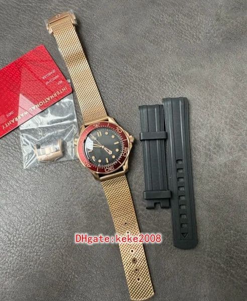 VS factory Watch 42mm 300M Aluminum bezel Rose Gold 007 Sapphire 8806 movement Back transparent Mechanical Automatic Mens Watch Mens Wristwatches