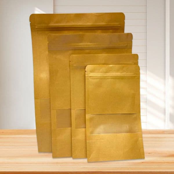 Window Food Packaging Tea Nut Kraft Paper Self-sealing Stand-up Bag Manufacturer Wholesale