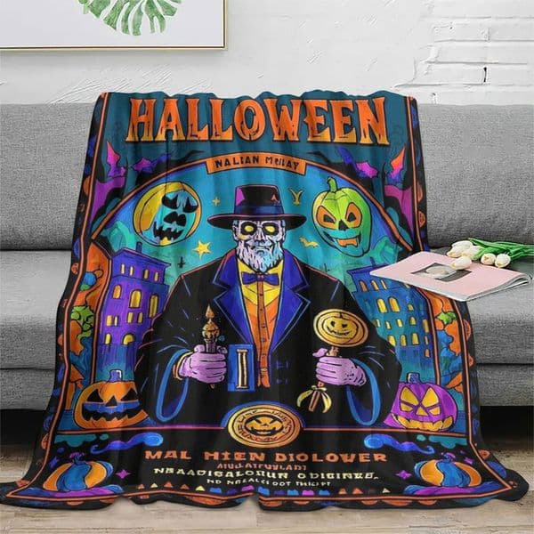 Halloween Flannel Blanket Single-Sided Digital Print Nap Time Air-Conditioned Cover Blanket Customization