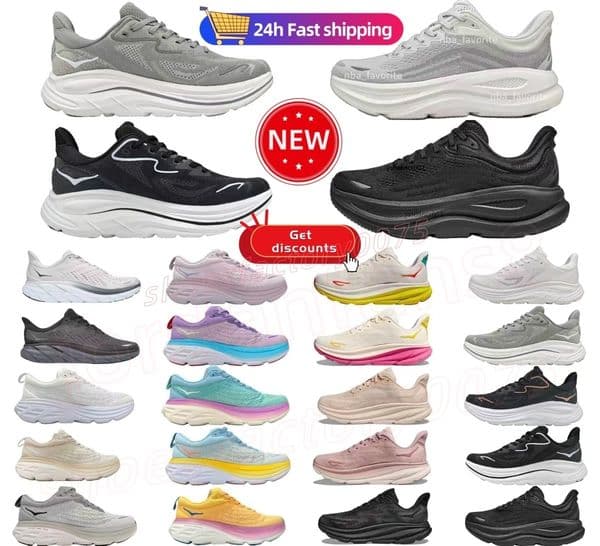 Clifton 10 Boindi 9 8 Hokawomen Hokamen Black Running Shoes For Men Women Casual Green Sports White Pink Grey Mens Womens Hiking Big Size 12