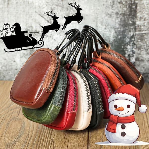 Luxury Christmas Gift Vintage Genuine Leather Mini Zipper Coin Wallet Small and Exquisite Top Leather Designer Wallet
