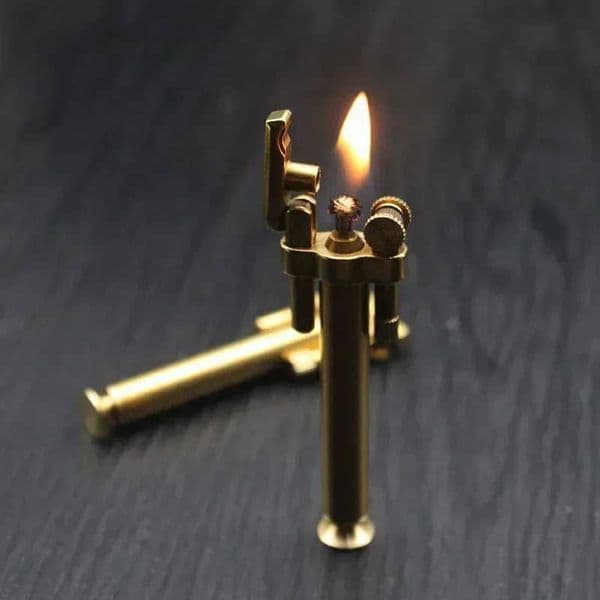 New copper windproof grinding wheel kerosene lamp creative flashlight shape ultra-thin retro series lamp W250418