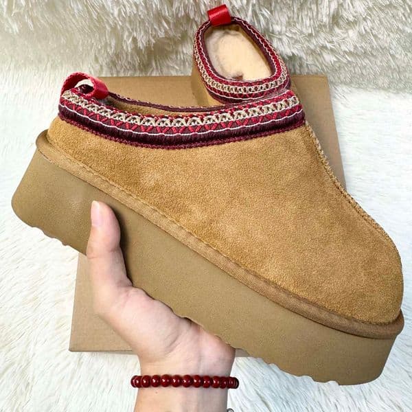 Designer shoes Tasman Wool Fleece Slippers Mini Suede Fringe Style Classic Ultra-Mini Chunky Sole Boots Suede Upper Comfortable Fall Winter Style Designer shoes
