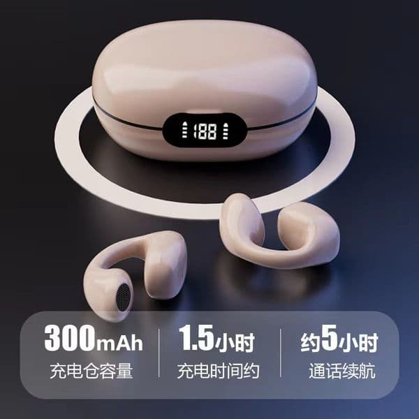 Wireless Bone Conduction Earbuds with Painless Fit - Long Battery Life & Waterproof Design