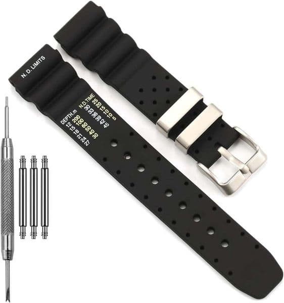 20mm Silicone watch band compatible with Citizen Aqualand Promaster Diver Men's Replacement Strap BN0151 BN0150 NY0040 Bracelet
