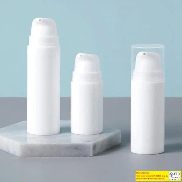 Wholesale 5ml/10ml/15ml White Plastic Empty Airless Pump Bottles Wholesale Vacuum Pressure Lotion Bottle Cosmetic Container LL