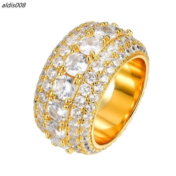 Hip Hop Pave Setting S925 Sterling Silver Sparkling Jewelry Iced Out Full Moissanite Rings for Men