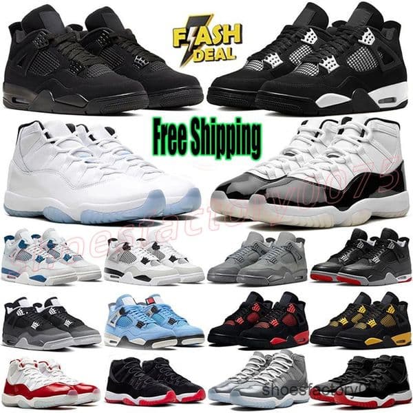 1 3 4 11 12 Free Shipping Casual Shoes Sneakers Men Women Black White Thunder Pink Oreo Bred Military Blue Cool Grey Mens Womens Casual Trainers Runners S