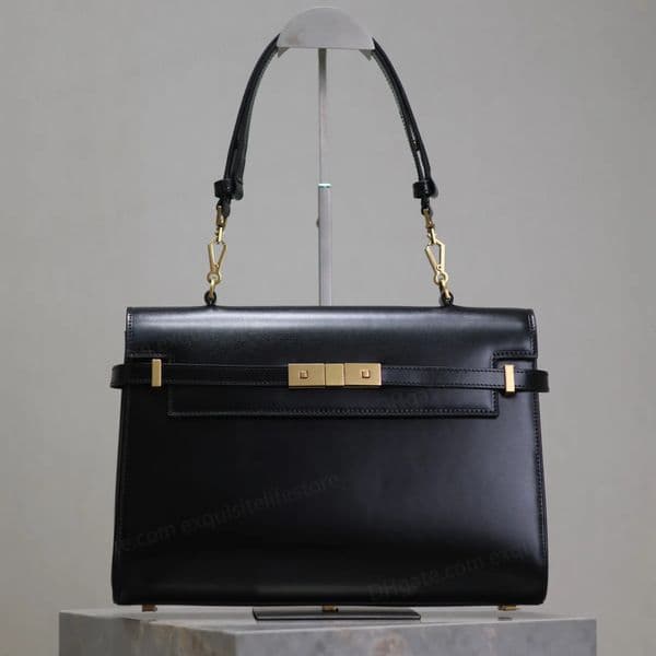 Large Capacity 20A Manhattan Shoulder Luxury Designer Soft Genuine Leather Crossbody Magnetic Clip Buckle Closure Handbag Women Casual Shopping Clutch Bag