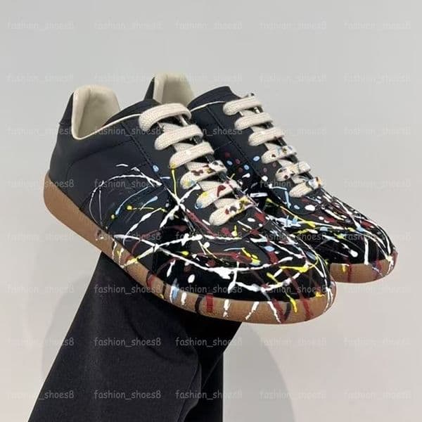 Designer Dress Shoes Gats Suede Men Sneakers Mason Casual Trainers Margelass Gat Women Running Shoe Flat Printing Lace-up Genuine Leather Outdoor Trainer