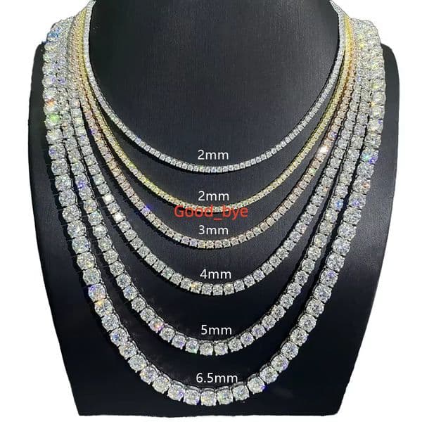 Moissanite Diamond Hip Hop Cuba Chain Necklace Bracelet for Men Women-925 Silver Ice Out Jewelry