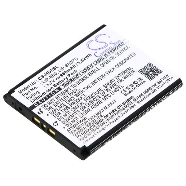 CS Li-ion Media Player Battery for Sony, 3.7 980mAh,Compatible Models: 2-632-807-11, LIP-880, LIP-880PD, LIP-880PD-B