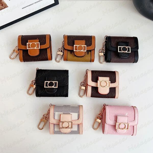 Luxury Unisex Earphone Package Protector Case Universal Size for Airpods 1 2 3 Pro Pro2 4 Samsung Huawei Earbuds Bluetooth Headset Charging House Storage Mini Purse