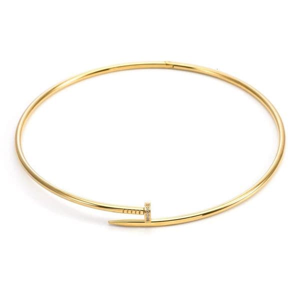 Pendant Necklaces Lockets European And American Designer Nail Necklace Collar Creative Diamond Necklace For Men And Women Hip Hop Exaggerated Crystal Necklace