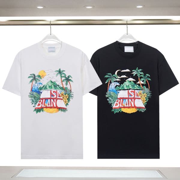 Casas Men Shirts Summer Mens Casas T Shirt Designers Women Rainbowtshirts Loose Shorts Sleeve Apparel Designer T Shirt Street Polos Clothing Casablancoo Shirts