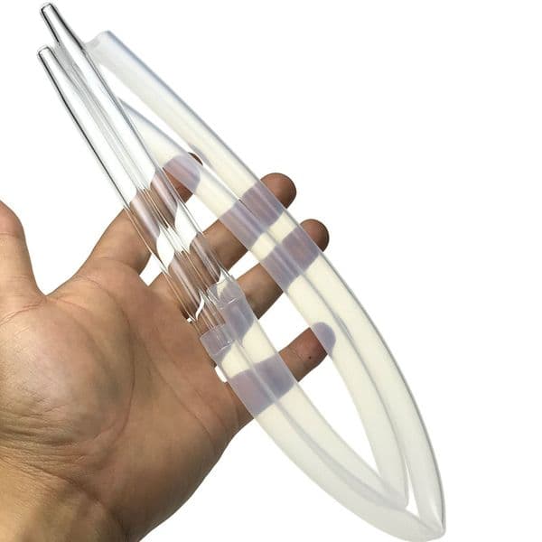 Goodsstore 6 Inch Thick Clear Glass Oil Burner Straw Tube 16 Inch Silicone Tube Funny Water Smoking Accessories