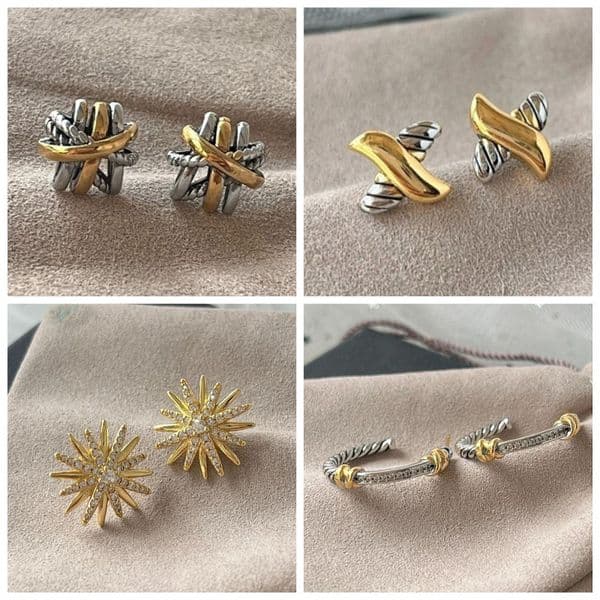 Unisex Designer Earrings 925 Silver Earring Twisted Weave Earrings Hoop Stud Earrings Vintage Punk Hiphop Party Luxurys Jewelry Couples