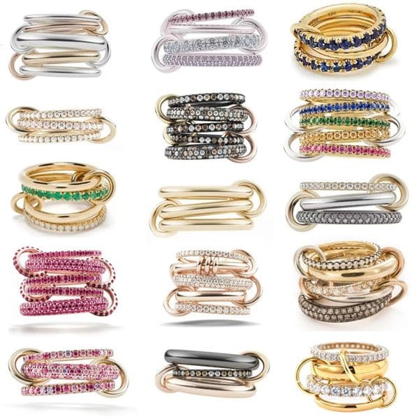 Band Halley Emerald Gemini Spinelli Kilcol rings brand designer New fine jewelry gold and sterg sier Hydra ked Designer Fine Jewelry Stack Rings for women AA