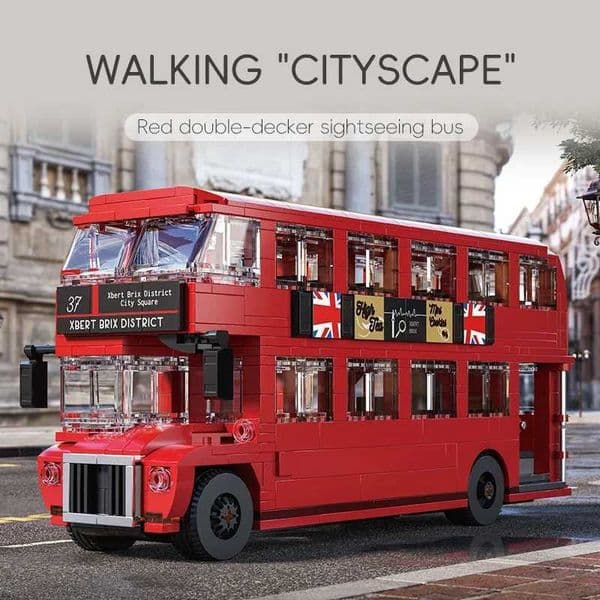 745PCS British Retro Double Decker Bus Building Blocks City Tour Bus Model Bricks Desktop Decoration Toys For Kids Holiday Gifts W251120