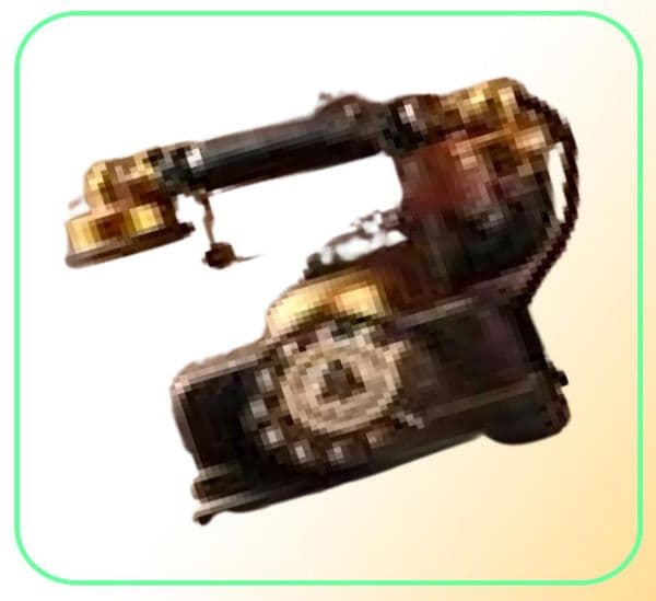 Black Vintage Telephone Retro Antique Shabby Old Phone Figurine Home Decor Wired Cored Landline Classical Office Desk Decoration H7701888
