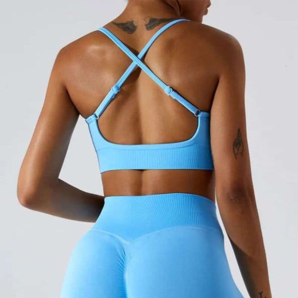 New Sexy Fiess Seamless Quick Dry Breathable Running Yoga Solid Color Push Up Sports Bra for Women