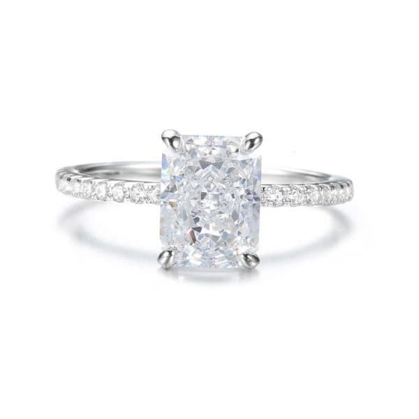 Elisa Jewelry Wholesale 10k 14k 18k Solid Gold Vvs Engagement Rings Women Lab Diamond Emerald Radiant Oval Cut Gold Ring