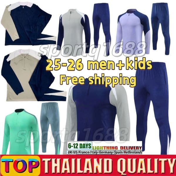 25 26 football training tracksuit spur XAVI SON 25 26 soccer tracksuits survetement Sportswear train Tracksuitsclothing men kid kit KUDUS VAN DE VEN spurTracksuits