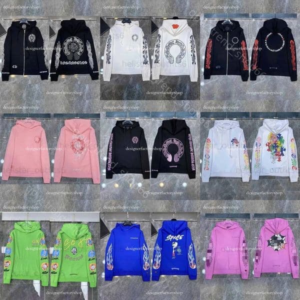 hot Chrome Mens Hoodies chrome shirt Designer Hoodie Sweatshirts Pullover Cardigan Long Sleeve Sanskrit Printed Hooded Casual Zip Up Jackets Old Washed T Shirts