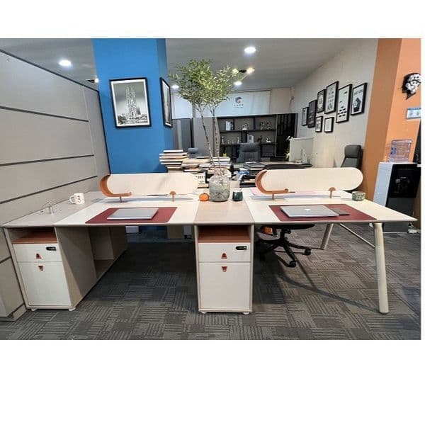 Fashionable and Simple Combination 4 Staff Desk for Four, Six, or Eight People, Office Furniture Factory