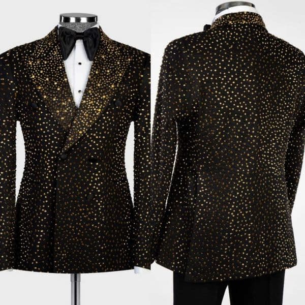 Tailor Made Men Wedding Tuxedos Formal Full Beads Groom Wear Business Customized Birthday Party Pants Suits 2 Pieces