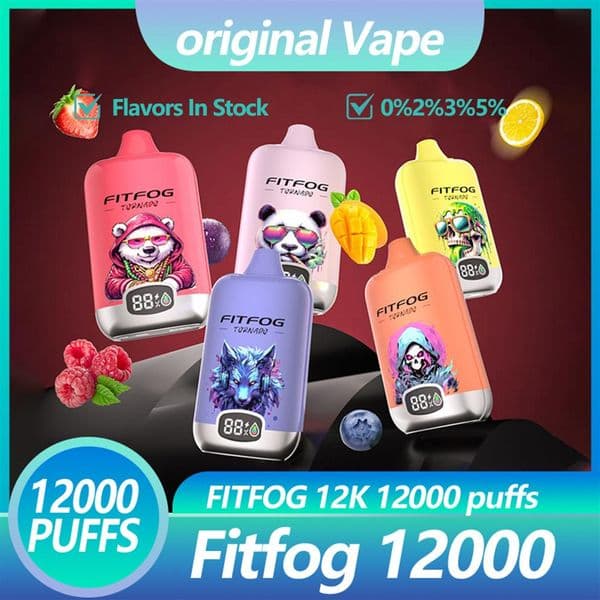 Fitfog Tornado 12000 Puffs Disposable Vape TPYE-C Connector Whole 2% 5% Nicotine LED display screen Bulk Buy Rechargeable Vape Eu Wareh262D