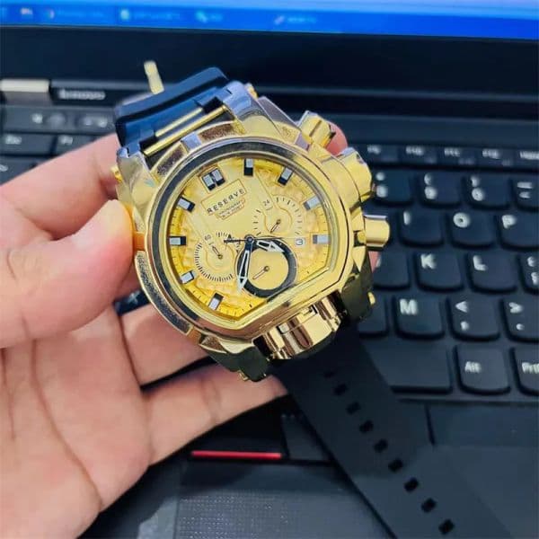 Mens Sports Quartz Watch INVICTO Reserve Bolt Zeus Compass All functions can be operated Waterproof World Time Large steel dial