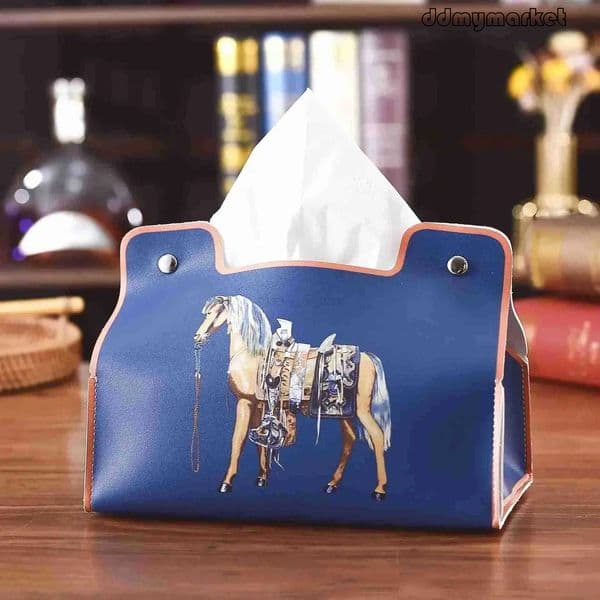 ddmymarket Vintage Style Car Tissue Holder: PU Leather flash sale Napkin Dispenser with Cosmetic Storage for Auto or Home