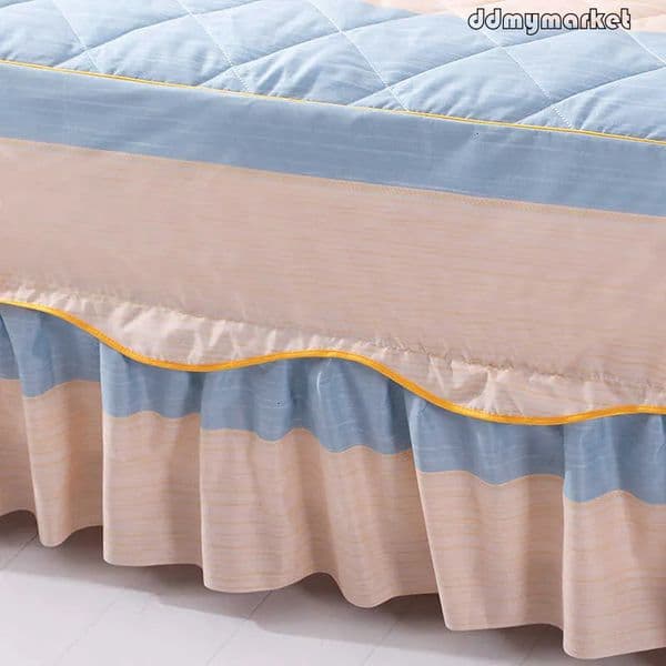 ddmymarket Beautiful flash sale quilted bed skirt single mattress protector cover H251014