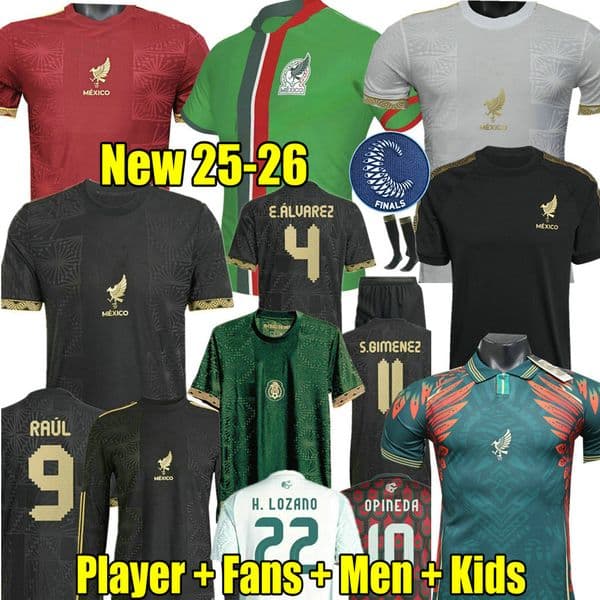 Mexico 2025 26 Gold Cup Soccer Jerseys 24 25 26 CHICHARITO GIMENEZ H.LOZANO HOME AWAY Football Shirt Mexique Men Kids Kit uniform Retro 1998 BLANCO 2024 2026