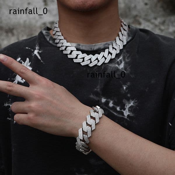 Hip Hop Fashion Jewelry Wholesale 22mm Gold Plated Miami Men Moissanite Diamond Iced Out Necklaces Cuban Link Chain