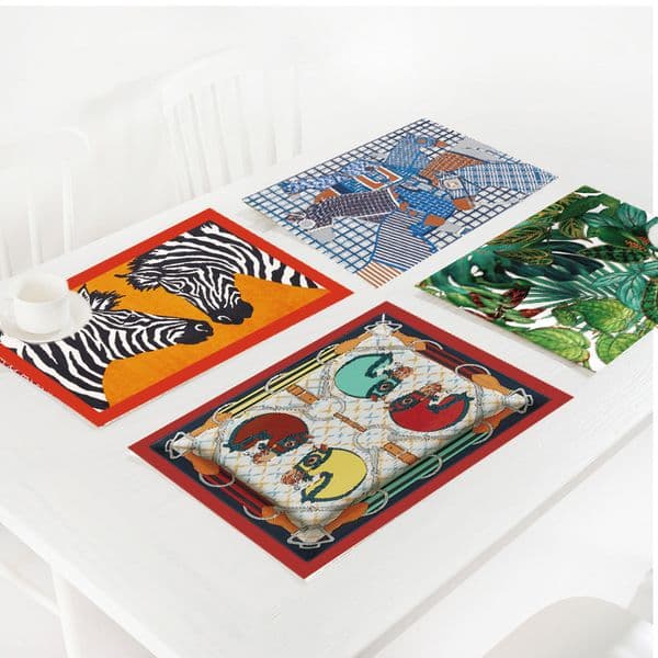 Equatorial Jungle Horse Placemat European Home Fabric Western Food Heat Insulation Anti-Scalding Mat Art Animal Cotton And Linen Coaster B5
