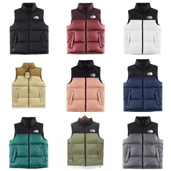 Men's classic embroidered pattern fashionable warm cotton-padded jacket, down cotton-padded jacket, vest for both men and women, winter warm stand-up collar vest