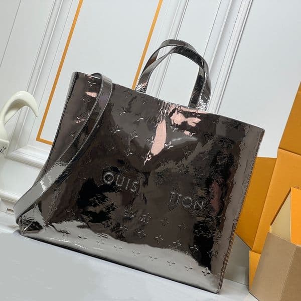 25SS Mens Womens Luxurys Designer Shopper Gun Color Tote Bags Leather Handbag Shouder Crossbody Commuter Large Capacity Shopping Bag 42CM