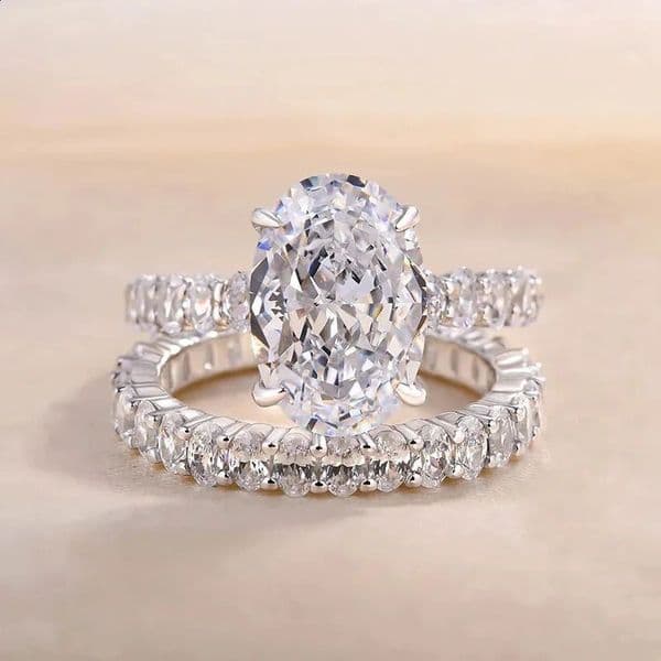 14K Platinum Valuable Laboratory Diamond Promise Ring Set Engagement Ring Mens and Womens Party Jewelry Gift241015