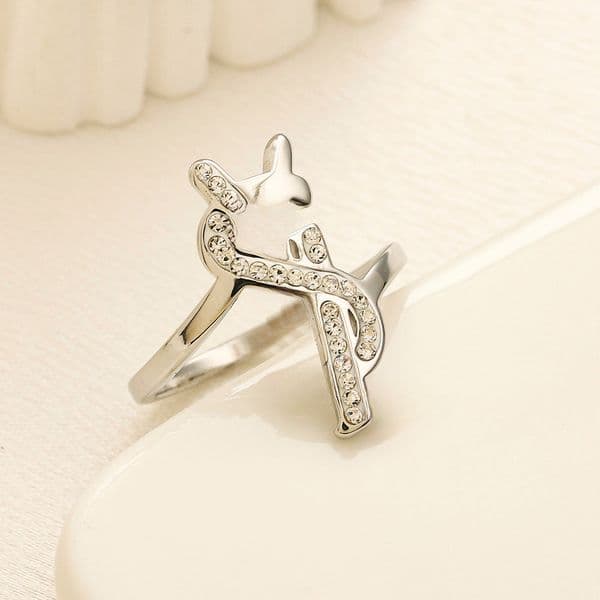Classic Designer Rings Band Luxury Letter Couples Ring Men Women Silver Plated Ring Wedding Gift Lovers Jewelry Size 6-9