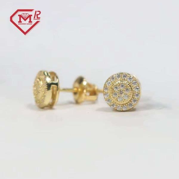 Hip-Hop for Men 925 Silver Screw Back Cluster Vvs Iced Sandstone Earrings