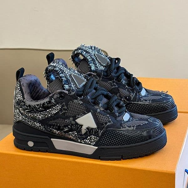 Mens TOP designer trainer sneakers crystal mesh leather upper rubber sole brand women sports shoes 1854 classic men retro casual skateboarding shoes Size 36-46