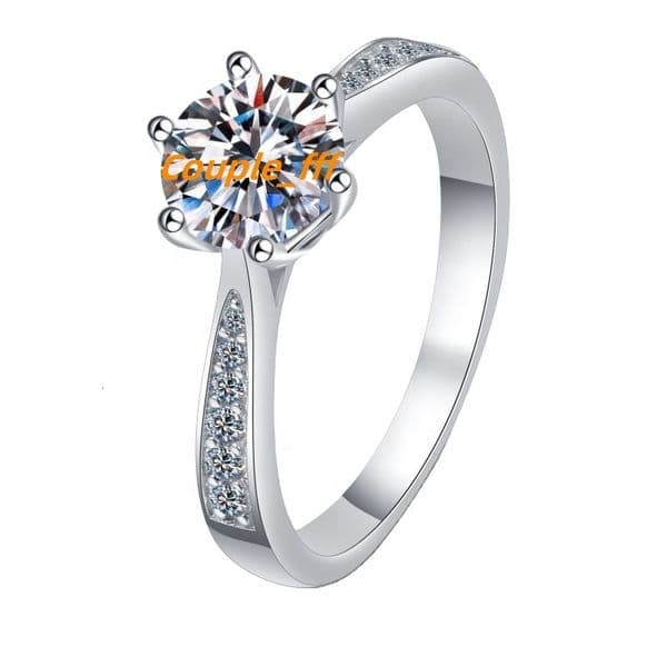 MCT Luxury Womens Wedding Ring 3 Ct Moissanite Round Diamond Certified Classic Style Silver Fashion Jewelry for Parties